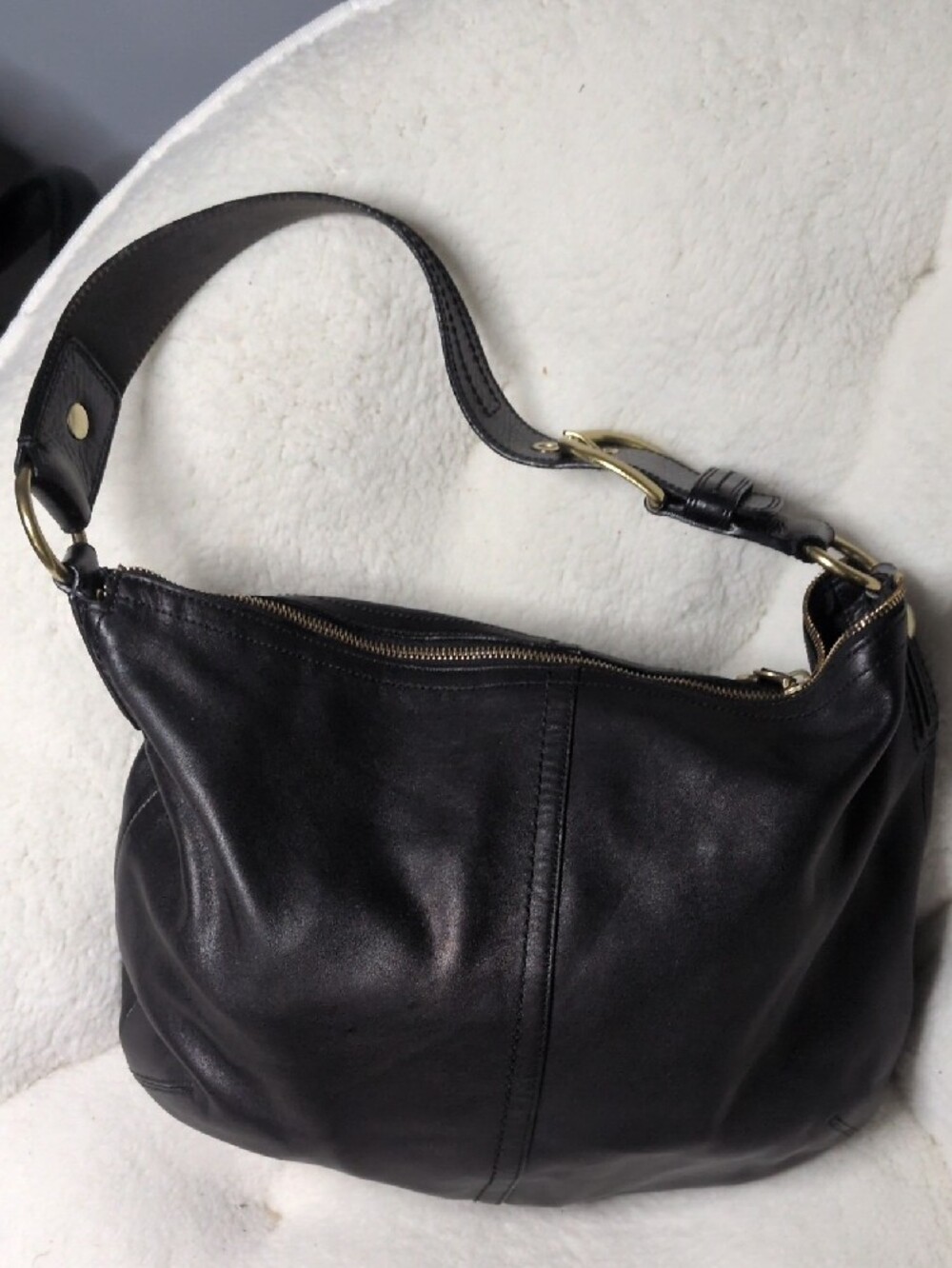 Coach Vintage Classic Soft Black Leather Hobo Large Shoulder Bag - Picture 4 of 9